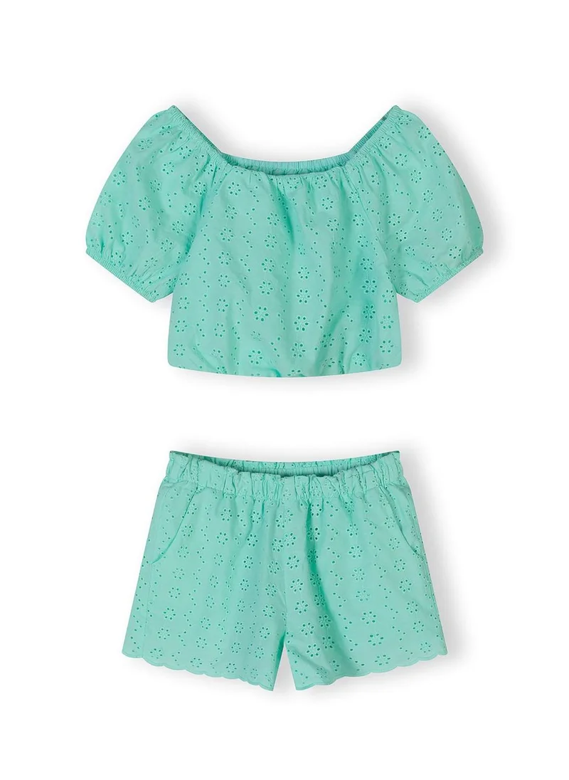 MINOTI Girls sleeveless embroidered cotton top white set 3-15 years